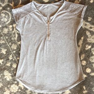 Gray maternity/breastfeeding t shirt